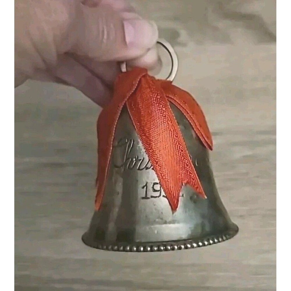 Handmade*Christmas Bell* International Silver Co*India*1992* Vtg*Silverplated*